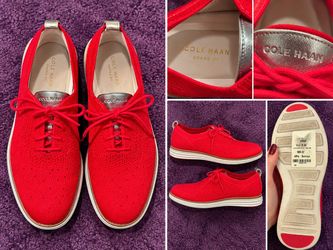 Cole Haan Women’s Red Knit Sneakers – Size 8.5