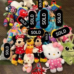 DISNEY PLUSHIES DISNEYLAND PRINCESSES ELMO HELLO KITTY PLUSH