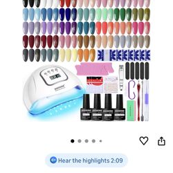 Gel nail polish set with uv light
