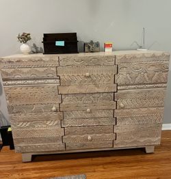 Beautiful hand carved solid wood dresser
