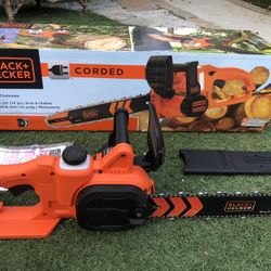 BLACK+DECKER 14 in. 8 AMP Corded Electric Rear Handle Chainsaw with Automatic Oiler $40