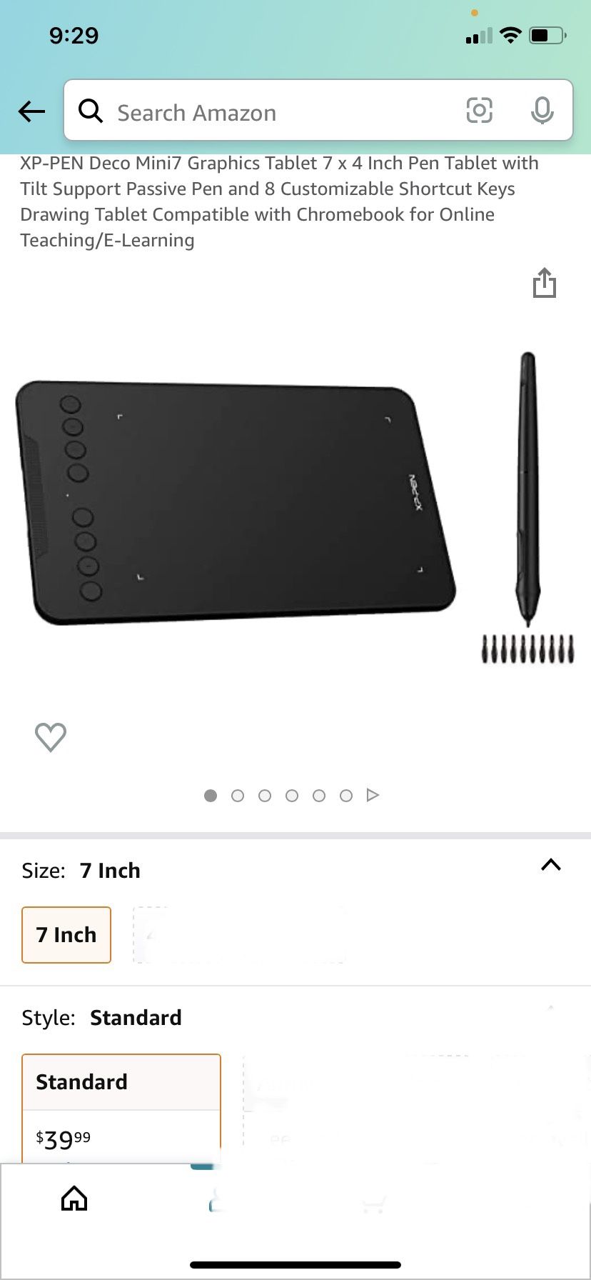 XP-PEN Deco Mini7 Graphics Tablet 7 x 4 Inch Pen Tablet with Tilt Support Passive Pen and 8 Customizable Shortcut Keys Drawing Tablet Compatible with