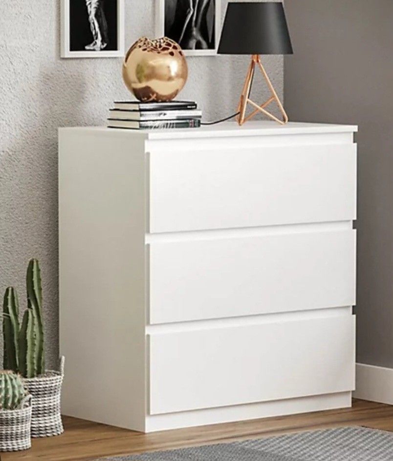 White Dresser for Bedroom, 3 Drawers dresser for closet, Small Chests of Drawers for Kids and Adult, 30