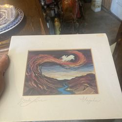 Bracha Brym Lavee Artwork With Signature And Document