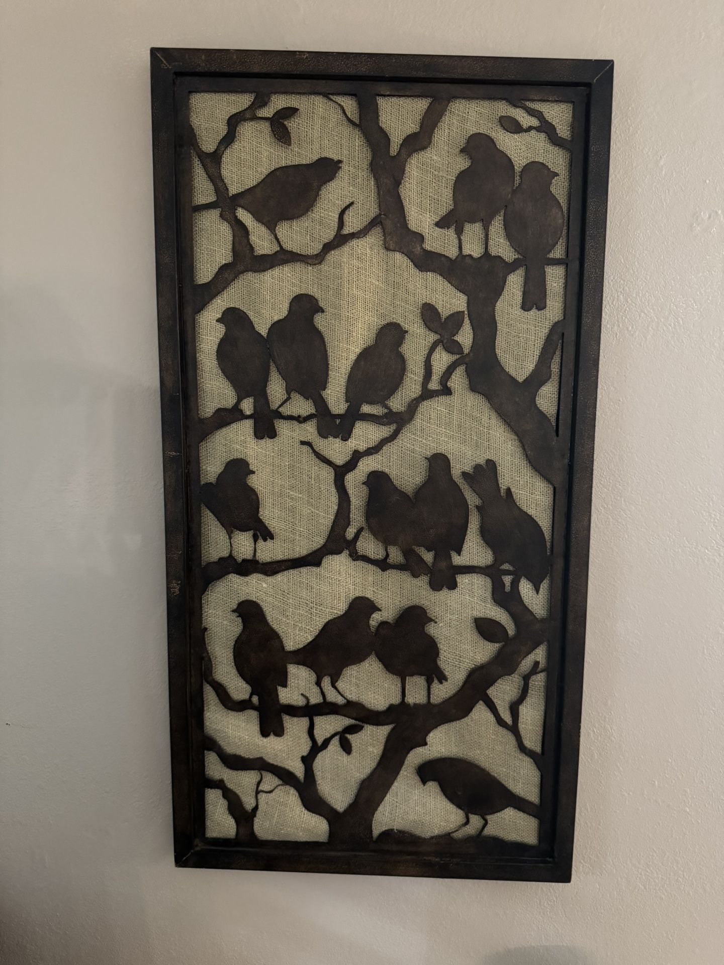 Birds On Birch Bronze Metal Picture (40” T X 21” W)