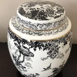 BLACK AVES Royal Crown Derby Ginger 7" tall made in England.