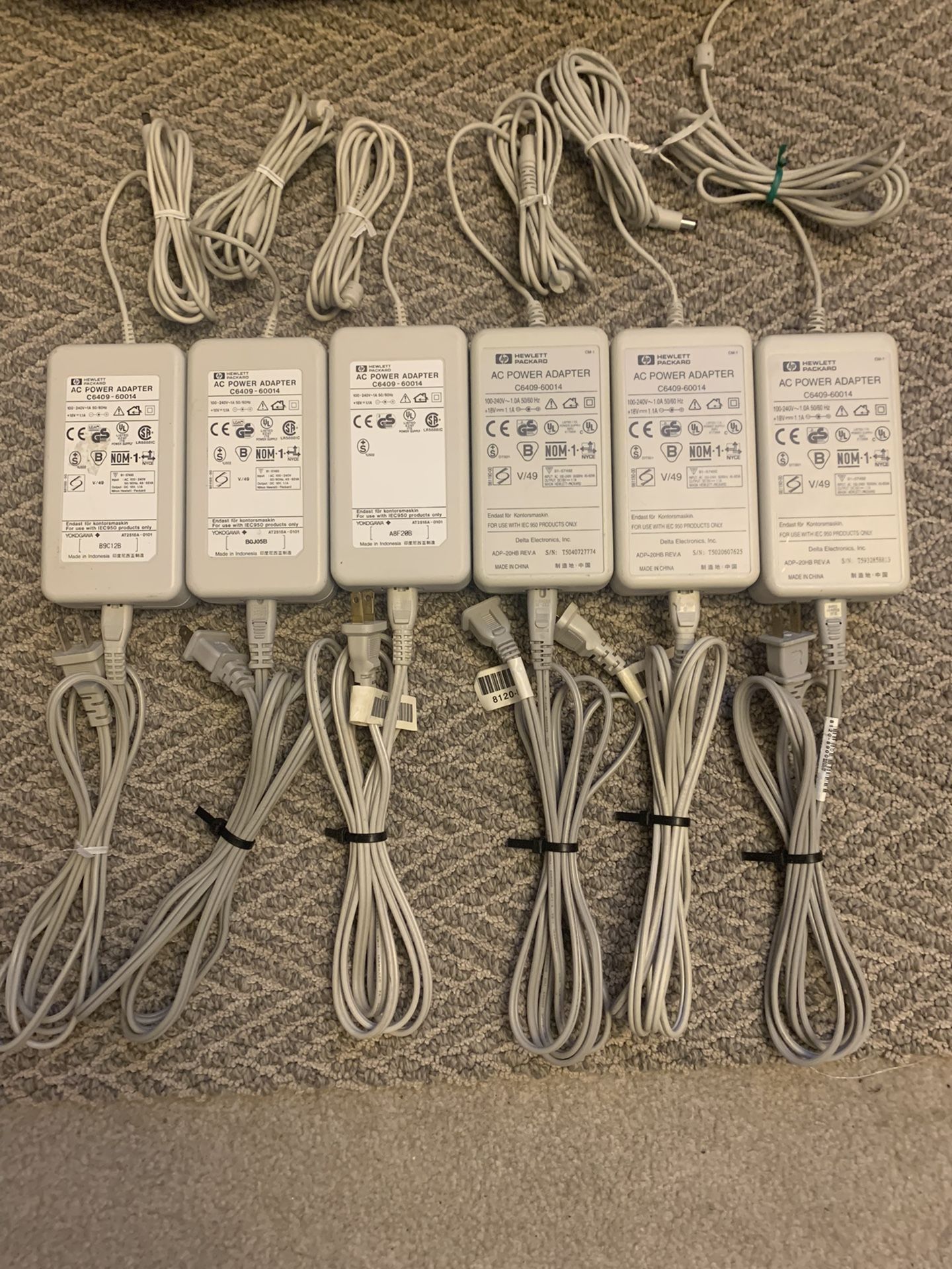 SIX HP Printer AC POWER ADAPTERS