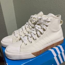 Adidas Nizza Hi Human Made Canvas Sneakers Off White  US Size 9.5 Like New 
