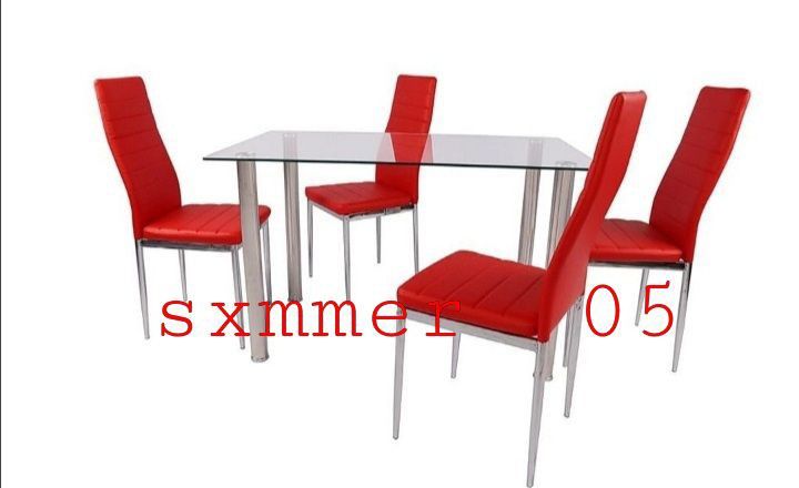 5 Pieces Dining Set New In The Box 📦 Available In 4 Different Colors White, Grey, Black & Red Same Day Delivery
