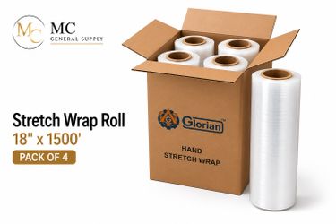 Stretch wrap film 18” x 1500 rolls pack of 4