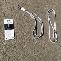 Cable, USB, and an 8-pin adapter 
