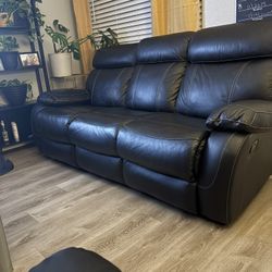 Leather Manual Reclining Sofa