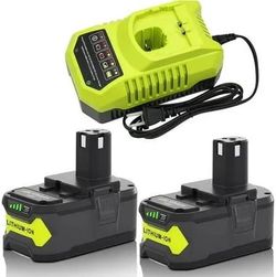 Ryobi compatible 18V 8Ah Lithium-Ion 2 Battery + Charger Set