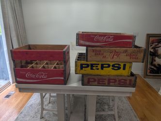 Vintage Soda Wooden Crates Lot of 5