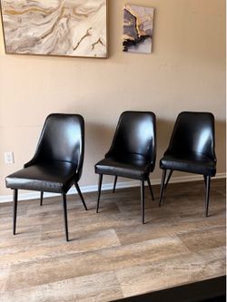 Black Dining/Office Leather Chairs