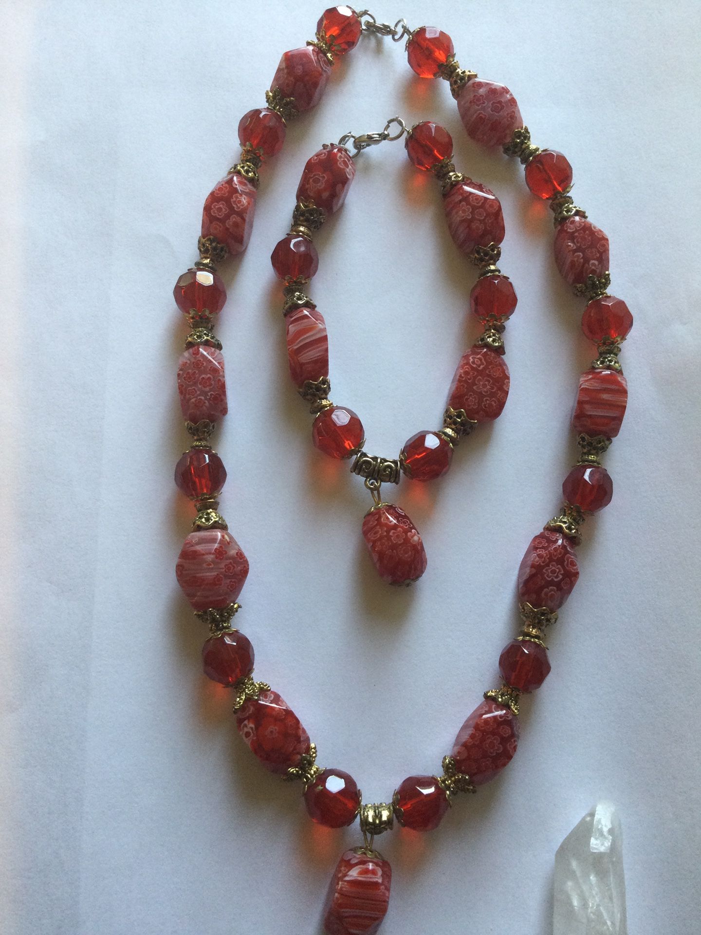 Strawberry Candy Necklace And Bracelet