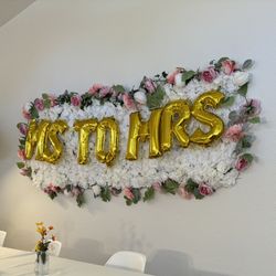 Faux White Peonies Flower Wall Panel Decor