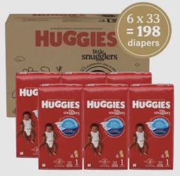 New diapers Huggies Little Snugglers size 1. Each package of 33 units $6