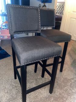 Gray set of 2 Barstools