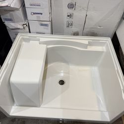 Sterling Accord 48-in W x 36-in L Center White Single Threshold Rectangle Shower Pan Base with 3.5-in H