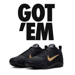 Kobe 11 Elite Protro Black and Metallic Gold