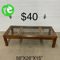 Large Rectangle 3 Smoked Glass Top Coffee/center Table