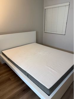 Queen bed frame and mattress