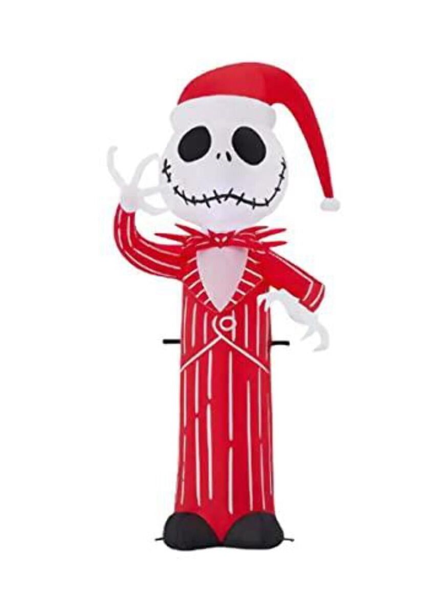 4 ft Jack Skellington Red-White Suit Holiday Inflatable Indoor Outdoor Christmas
