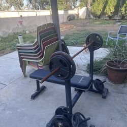 Bench Press + Bar And 140lbs  Of Weight