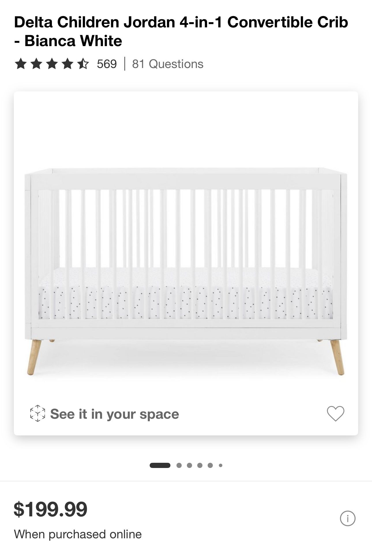 Baby Crib + Mattress doble Side (infant-toddler)