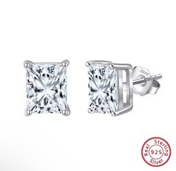 1ct radiant moissanite s925 sterling silver earrings