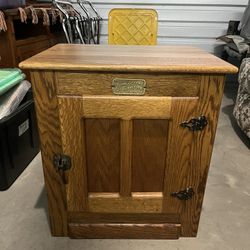 Vintage Wood Ice Box End Table