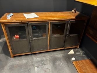 Industrial Wood and Metal Sideboard Cabinet