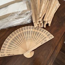 Wedding Guest Fans Sandalwood Fans Size: 8” 19 Fans