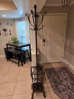 Metal Coat Rack With Umbrella Storage