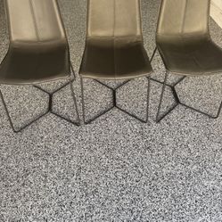 6 West Elm Real Leather Never Used Dining Chairs 