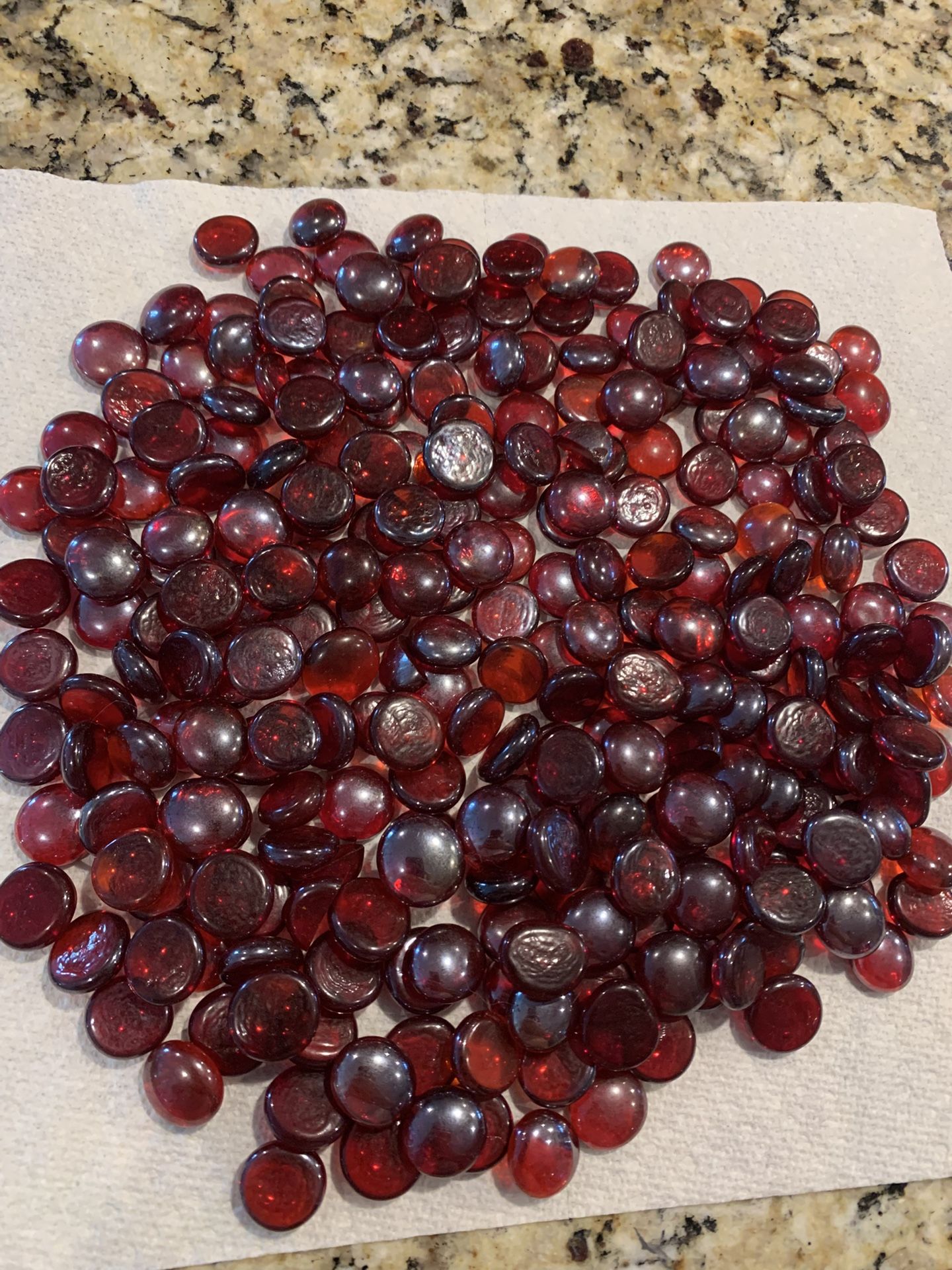 Large Bag 3/4 Inch Solid Pearlized Burgundy Glass Beads For Decorating Or Crafting