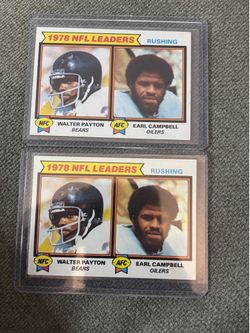 Lot of two Earl Campbell Rookie Card w/ Walter Payton 1979 Topps NFL Rushing Leaders #335