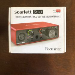 Focusrite Scarlett Solo 3rd Gen USB Audio Interface, 2-in, 2-out