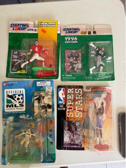 Vintage Sports Action Figures Lot (4) - Starting Lineup, Mattel NBA & Bandai MLS⁠