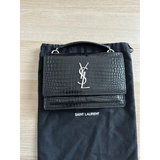 Saint Laurent Crocodile Embossed Medium Bag