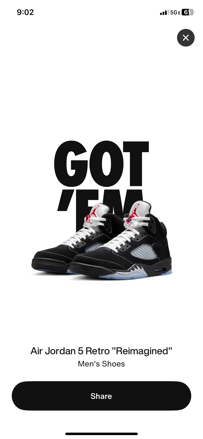 Jordan 5 Retro OG Black Metallic Reimagined