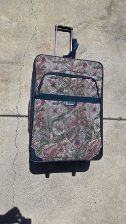Vintage Airway tapestry, floral 2 piece luggage set with additional