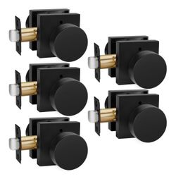 Goldenwarm Privacy Black Door Knobs Interior, Zinc-Alloy Heavy Duty Matte Black Door Knobs Bedroom, Contemporary Interior Door Knob Privacy (5 Pack)