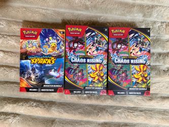 Pokemon Surging Sparks and Chaos Rising Booster Bundles
