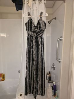 Black and White Printed Maxi Dress