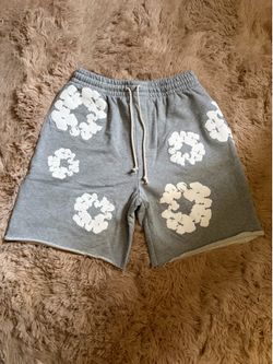 Grey denim tear shorts size medium