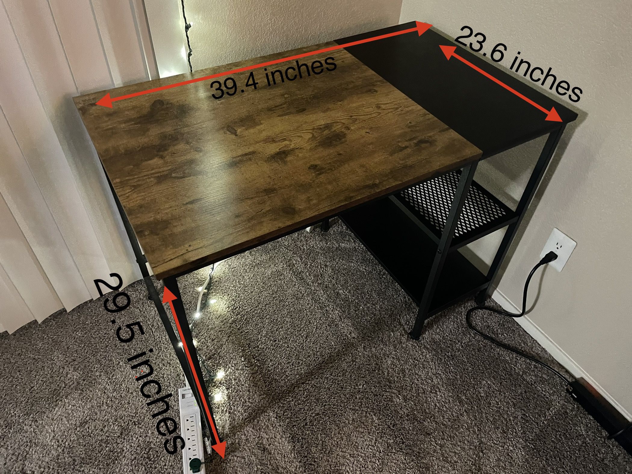 Home Office Desk 40inch With Storage Shelves 
