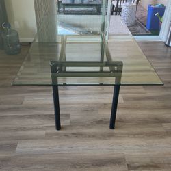 Glass Top Modern 80’s Style Dining Table
