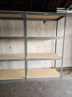4 Tier Shelving 48 in W x 24 in D American Made Used Heavy Duty Steel Boltless Storage Rack Delivery Available